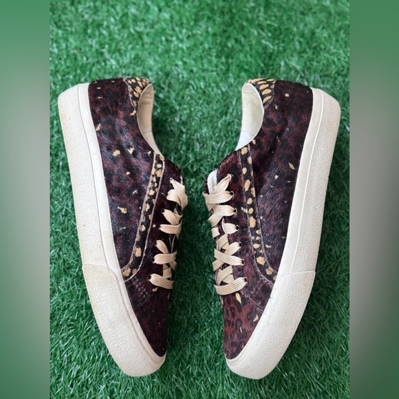 Madewell Unisex Sidewalk Low-Top Sneakers Leopard Calf Hair Sz M-5.5 W-7 - Picture 7 of 8
